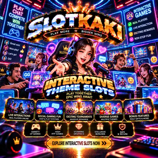SLOTKAKI interactive games – banner black and gold: players chatting live